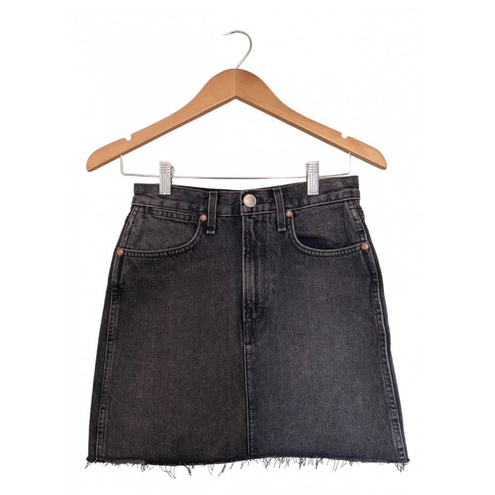 rag & bone Moss Denim Mini Skirt With Distressed Hem In Asa